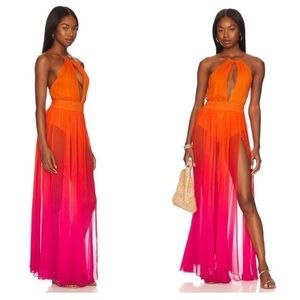 Rococo Sand Orange and Pink Skye Gown